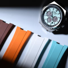 Rubber strap for Citizen Eco-Drive chronograph Super Titanium men's watch CA4610-85A/M/Z