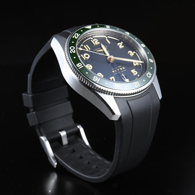 Rubber strap for For Longines Spirit Zulu Time 39mm ref.L3.802.4....