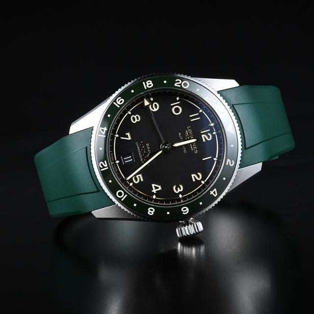Rubber strap for For Longines Spirit Zulu Time 39mm ref.L3.802.4....