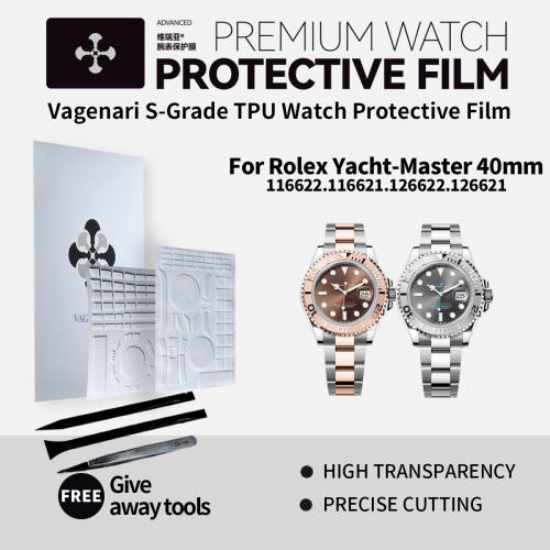 Vagenari S-Grade TPU Watch Protective Film For Rolex Yacht-Master 40mm 116622.116621.126622.126621