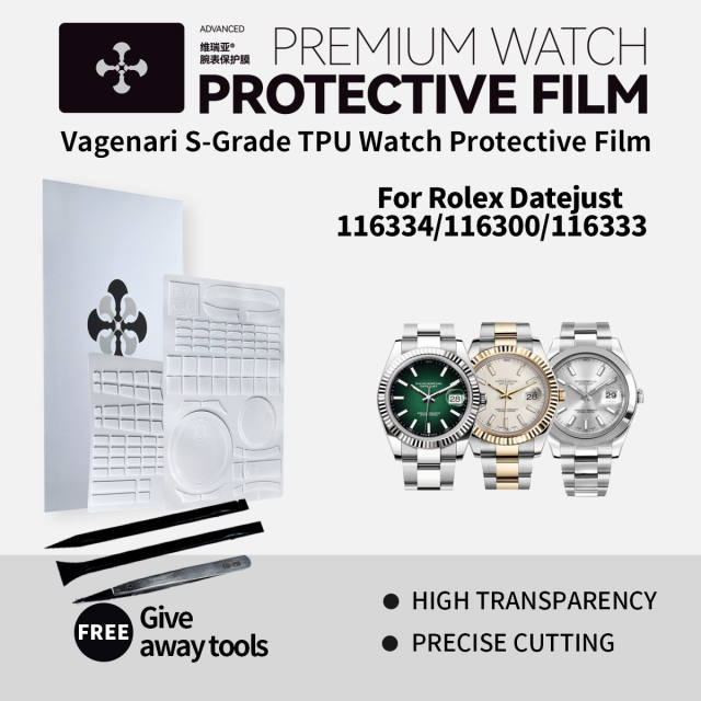 Vagenari S-Grade TPU Watch Protective Film For Rolex Datejust 116334/116300/116333