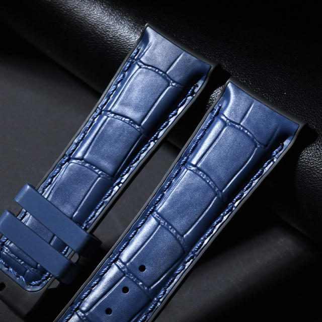 (Alligator pattern) Rubber strap for jaeger lecoultre Master Ultra Thin 39mm
