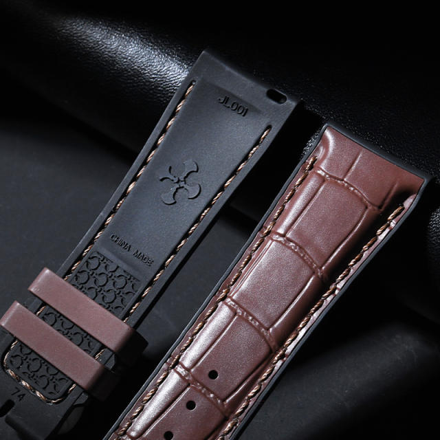 (Alligator pattern) Rubber strap for jaeger lecoultre Master Ultra Thin 39mm