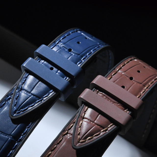 (Alligator pattern) Rubber strap for jaeger lecoultre Master Ultra Thin 39mm