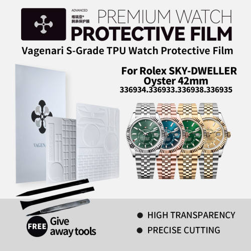 Vagenari S-Grade TPU Watch Protective Film For Rolex SKY-DWELLER Oyster 42mm 336934.336933.336938.336935