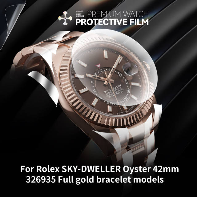 Vagenari S-Grade TPU Watch Protective Film For Rolex SKY-DWELLER Oyster 42mm 326935 Full gold bracelet models
