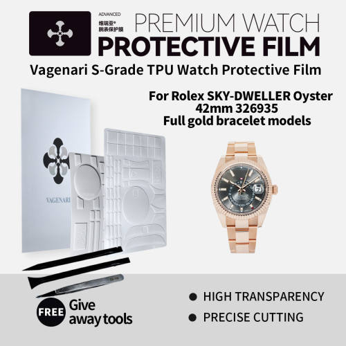 Vagenari S-Grade TPU Watch Protective Film For Rolex SKY-DWELLER Oyster 42mm 326935 Full gold bracelet models