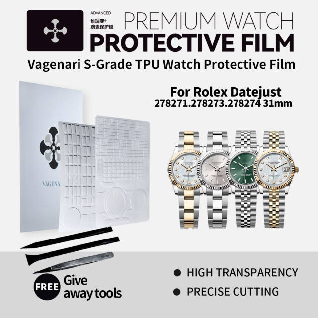 Vagenari S-Grade TPU Watch Protective Film For Rolex Datejust 278271.278273.278274 31mm