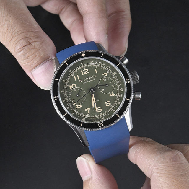 Rubber strap for Blancpain Air Command 42.5mm leather strap models
