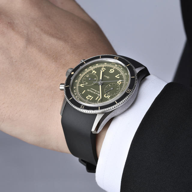 Rubber strap for Blancpain Air Command 42.5mm leather strap models