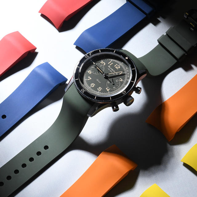Rubber strap for Blancpain Air Command 42.5mm leather strap models