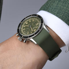 Rubber strap for Blancpain Air Command 42.5mm leather strap models