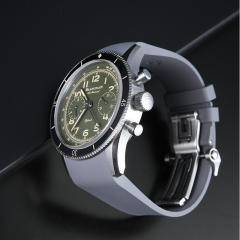 Rubber strap for Blancpain Air Command 42.5mm leather strap models