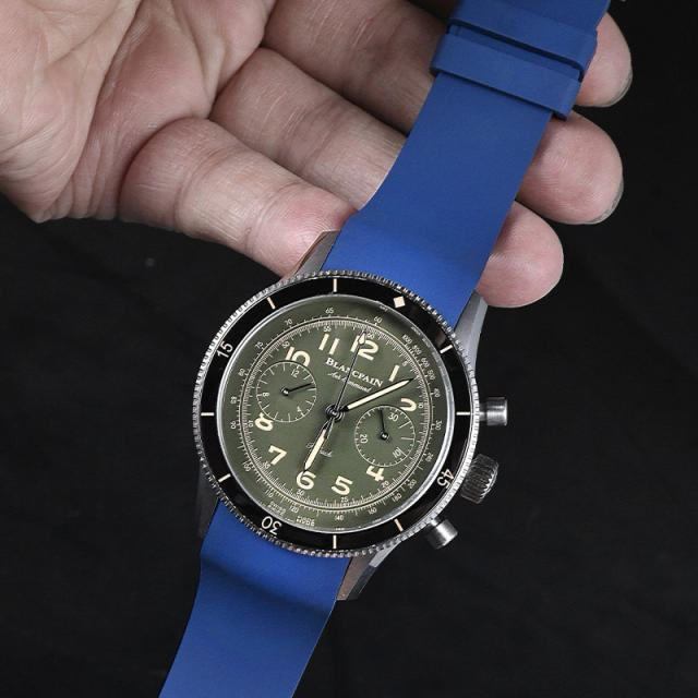 Rubber strap for Blancpain Air Command 42.5mm leather strap models
