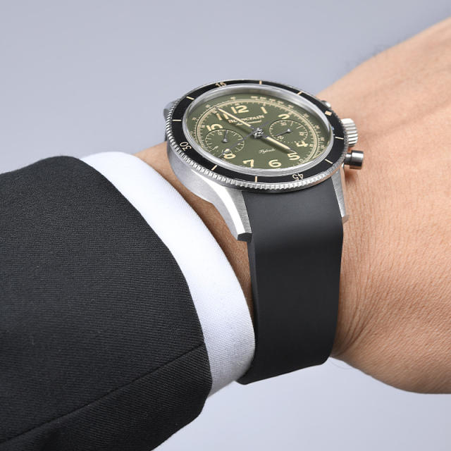 Rubber strap for Blancpain Air Command 42.5mm leather strap models