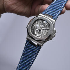 【Second Generation】 Denim pattern Leather strap for Patek Philippe Nautilus 5711R, 5712R, 5726A, 5980R (leather strap models)