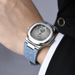 【Second Generation】 Denim pattern Leather strap for Patek Philippe Nautilus 5711R, 5712R, 5726A, 5980R (leather strap models)
