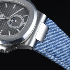 【Second Generation】 Denim pattern Leather strap for Patek Philippe Nautilus 5711R, 5712R, 5726A, 5980R (leather strap models)