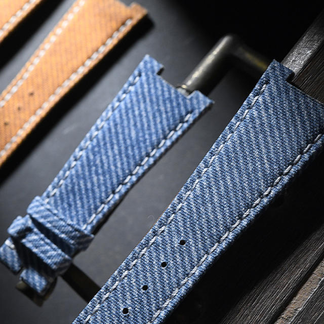 【Second Generation】 Denim pattern Leather strap for Patek Philippe Nautilus 5711R, 5712R, 5726A, 5980R (leather strap models)
