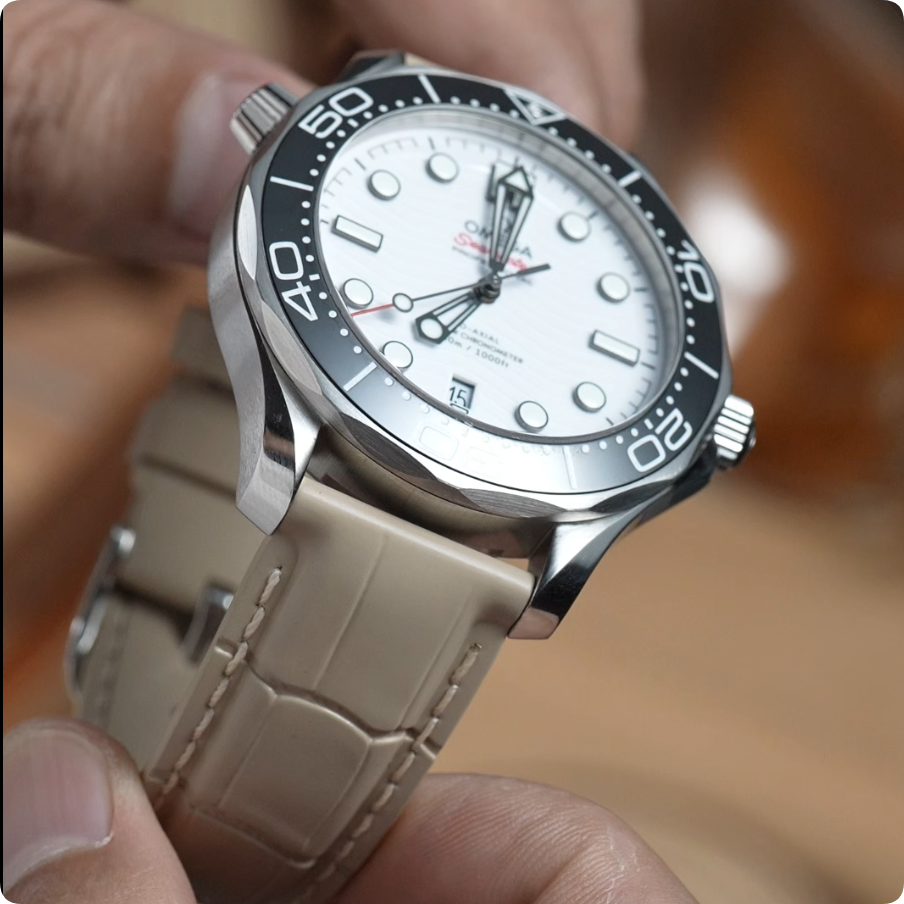 The Universal Rubber Strap Alligator lines 19~23mm with folding clasp