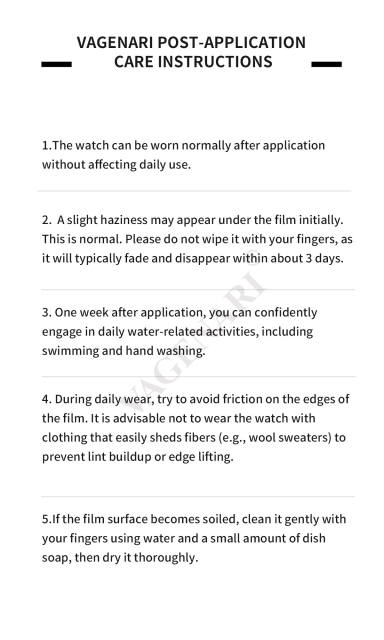 Vagenari S-Grade TPU Watch Protective Film For Rolex SKY-DWELLER Oyster 42mm 326135,326138,326139 leather strap models