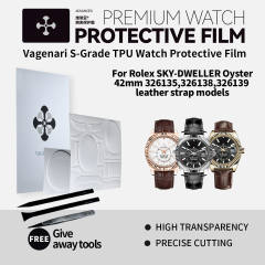 Vagenari S-Grade TPU Watch Protective Film For Rolex SKY-DWELLER Oyster 42mm 326135,326138,326139 leather strap models