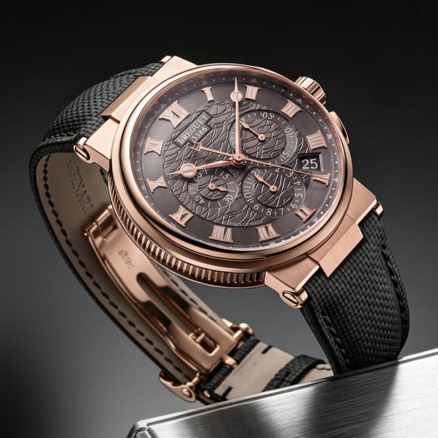 Vagenari Rubber and Leather strap for Breguet Marine 5527