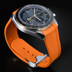 Rubber Strap For Speedmaster Moonwatch Chronograph 42 mm with Folding clasp