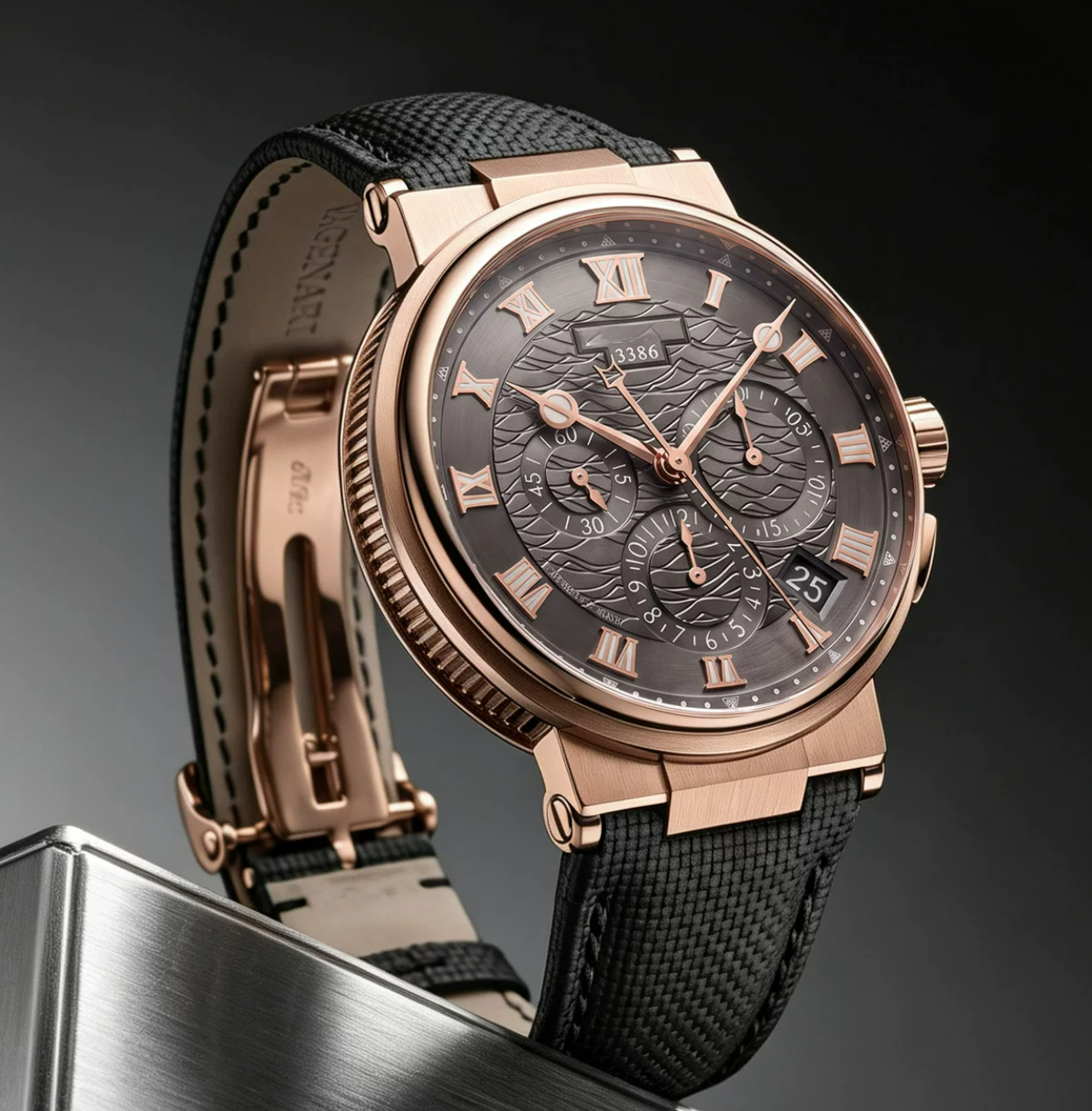 Vagenari Rubber and Leather strap for Breguet Marine 5527