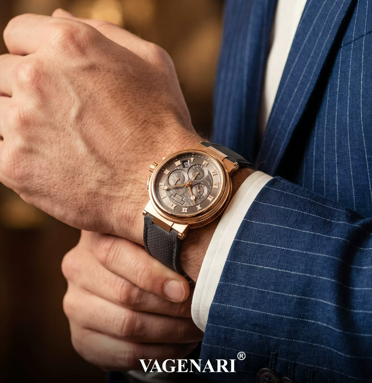 Vagenari Rubber and Leather strap for Breguet Marine 5527