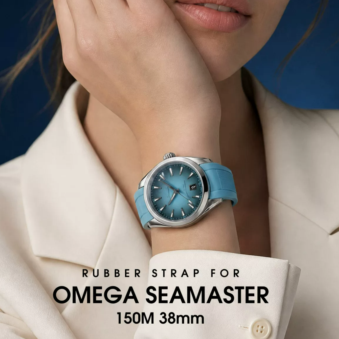 Rubber strap for Omega Seamaster 150M 38mm