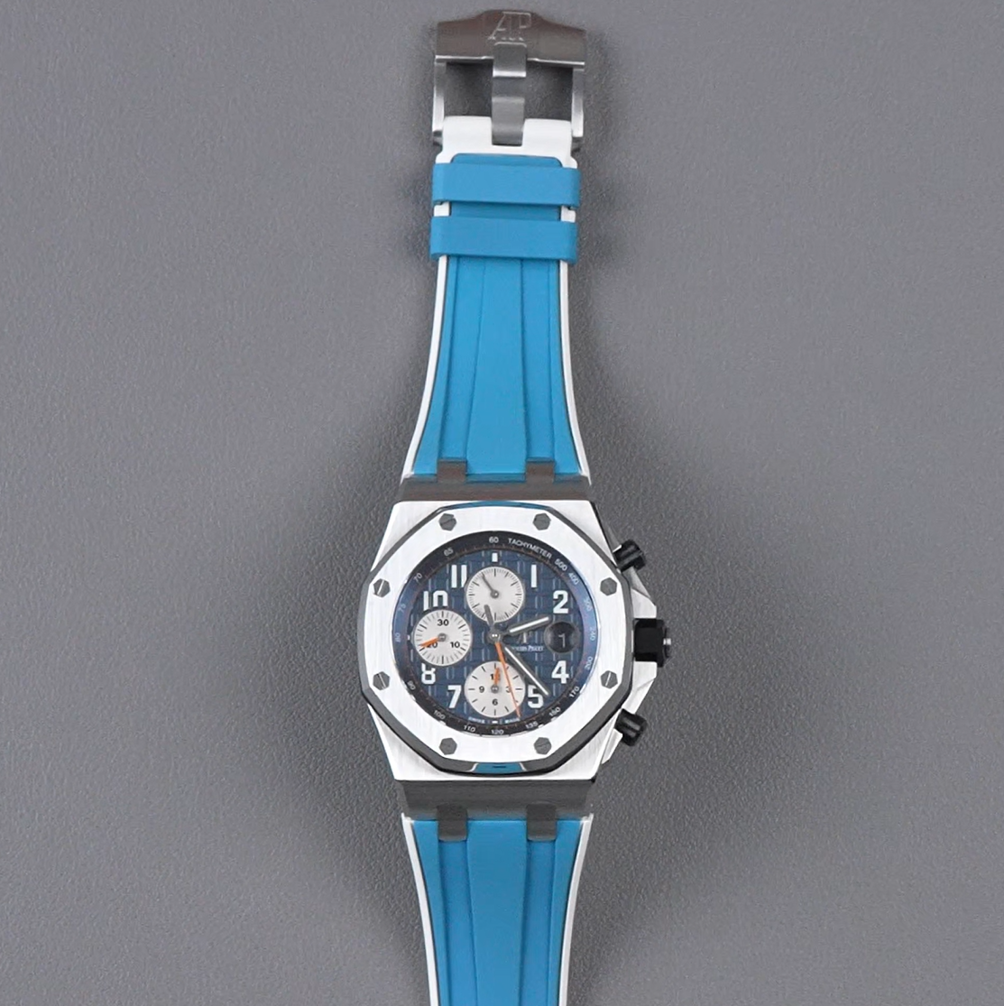 【Two Tone】Rubber Strap For Royal Oak Offshore 42mm Chronograph Tang Buckle
