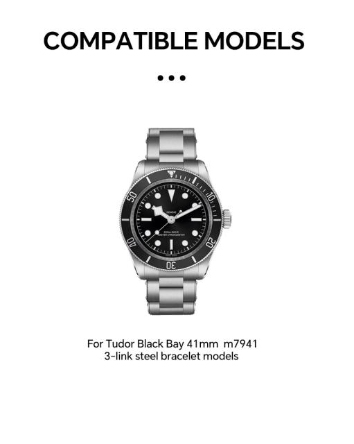 Vagenari S-Grade TPU Watch Protective Film For Tudor Black Bay 41mm  m7941 3-link steel bracelet models