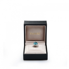 FANXI OEM Black PU leather Jewellery Ring Neclace Bracelet Packing Boxes With Beige Suede Insert Deluxe Custom Logo Jewelry Box