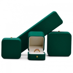wholesale green leather jewelry packaging boxes for ring earring pendant bangle bracelet necklace