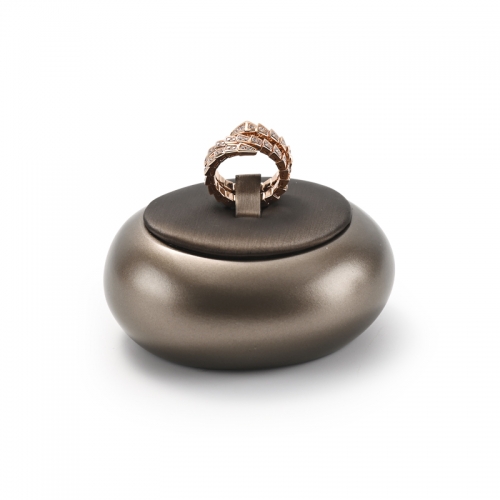 Custom brown resin jewelry display stands with metal