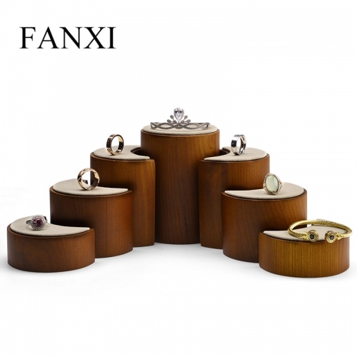 wooden jewellery ring earring display stand