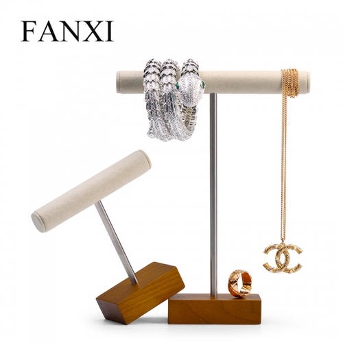 wooden jewellery display stand for necklace pendant bracelet bangle