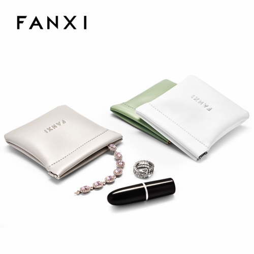 Custom logo/colour PU leather jewelry storage pouch bag