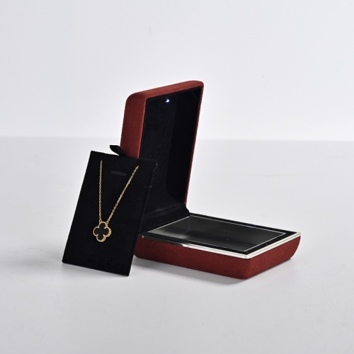 Wine red microfiber jewelry packing box