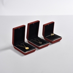 Wine red microfiber jewelry packing box