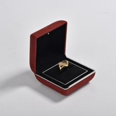 Wine red microfiber jewelry packing box