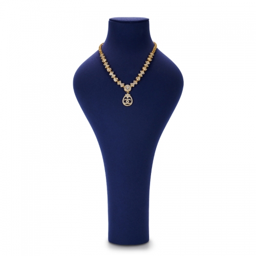 Custom counter blue microfiber jewelry display stand set exhibitor