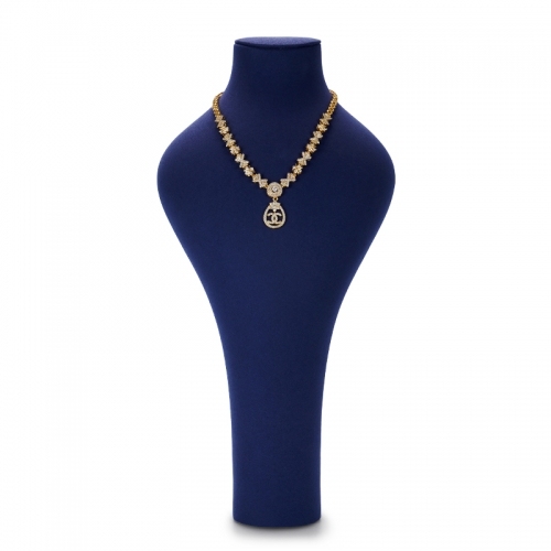Custom counter blue microfiber jewelry display stand set exhibitor