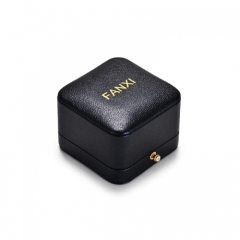 Custom logo black leather jewelry packaging box