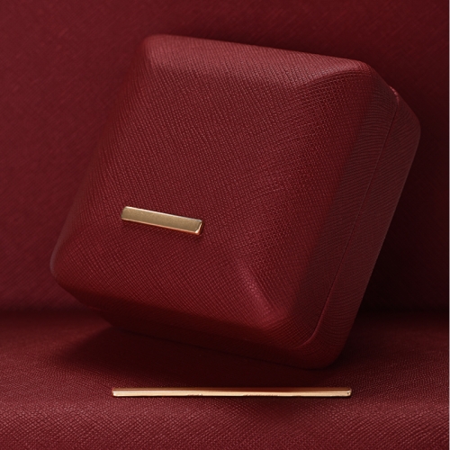 Custom logo red colour leather jewelry packging box