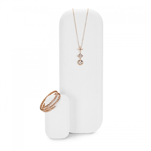 Counter white colour jewelry display stands set
