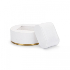 Luxury white jewellery display set with gold metal