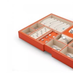FANXI wholesale multi function organge jewelry display tray for ring earring bangle necklace