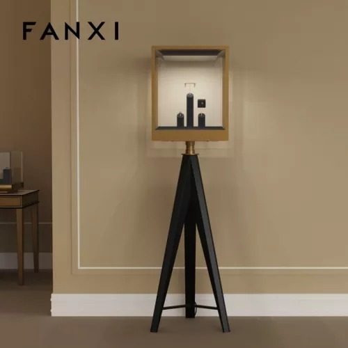 FANXI Factory New Fashion Custom Metal Jewelry Display Set Ring Bracelet Watch Glass Jewelry Store Shop window Display Cabinet